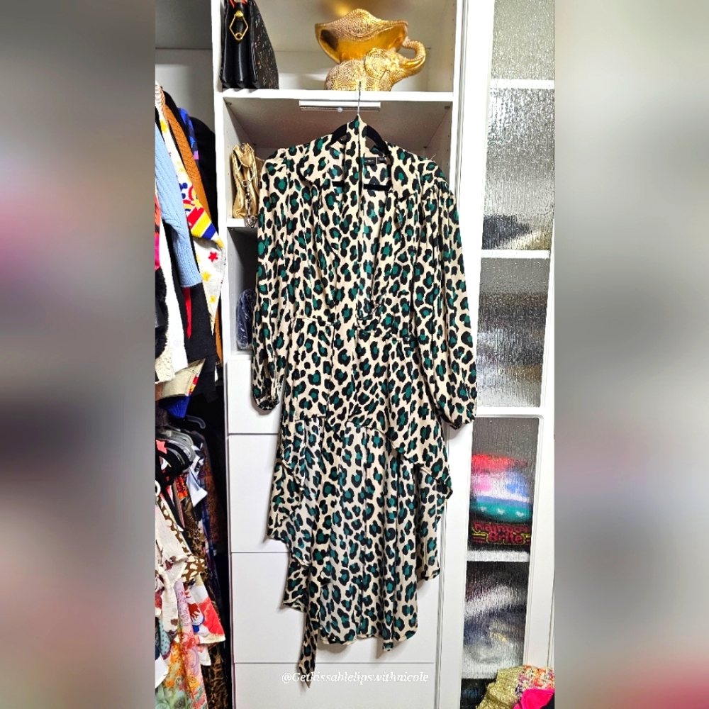 Leopard print dress shirt